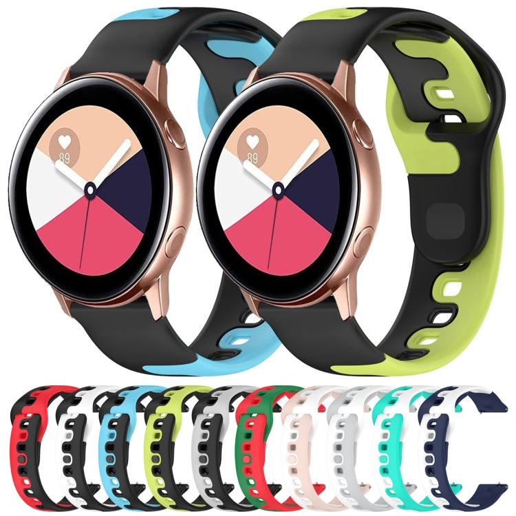 For Samsung Gear S3 Classic / Frontier 22mm Double Color Silicone Watch Band(Cyan+White)