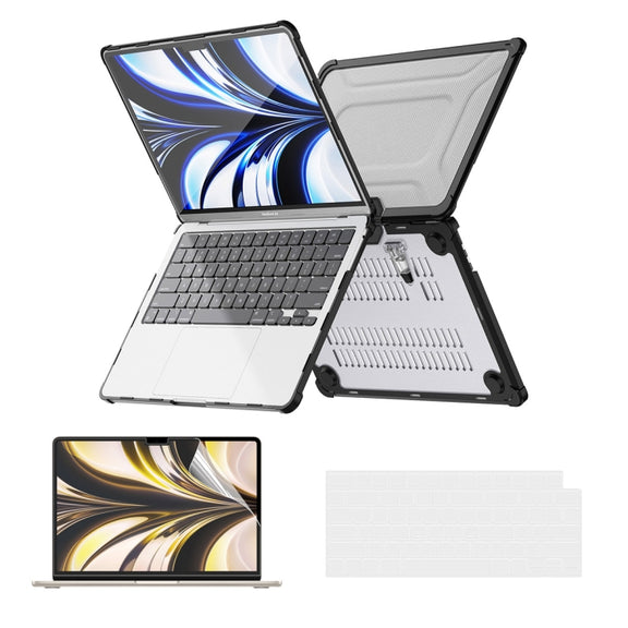 For MacBook Air 13.6 A2681 ENKAY Hat-Prince 3 in 1 Protective Bracket Case Cover Hard Shell with TPU Keyboard Film / PET Screen Protector, Version:US(Black)