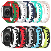 For Apple Watch Ultra 49mm Double Color Silicone Watch Band(Black+White)
