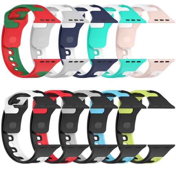 For Apple Watch Ultra 49mm Double Color Silicone Watch Band(Black+White)