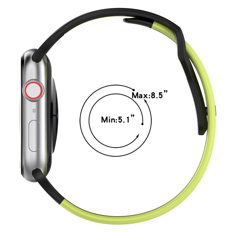 For Apple Watch Ultra 49mm Double Color Silicone Watch Band(Black+White)