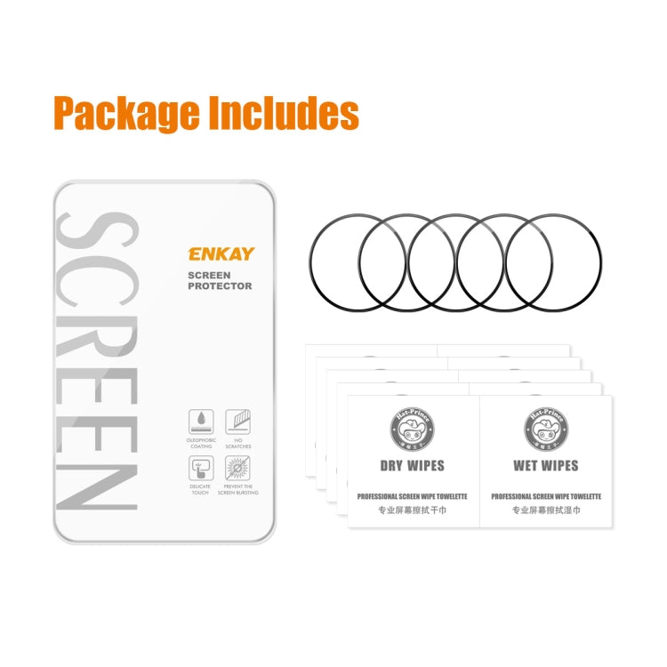 For Amazfit Cheetah / Cheetah Pro 5pcs ENKAY 3D Full Coverage Soft PC Edge PMMA HD Screen Film