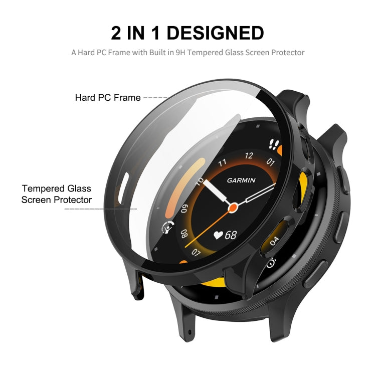 Compatible with Garmin Venu 3S ENKAY Hat-Prince Full Coverage PC + Tempered Glass Film Integrated Watch Case(Dark Blue)