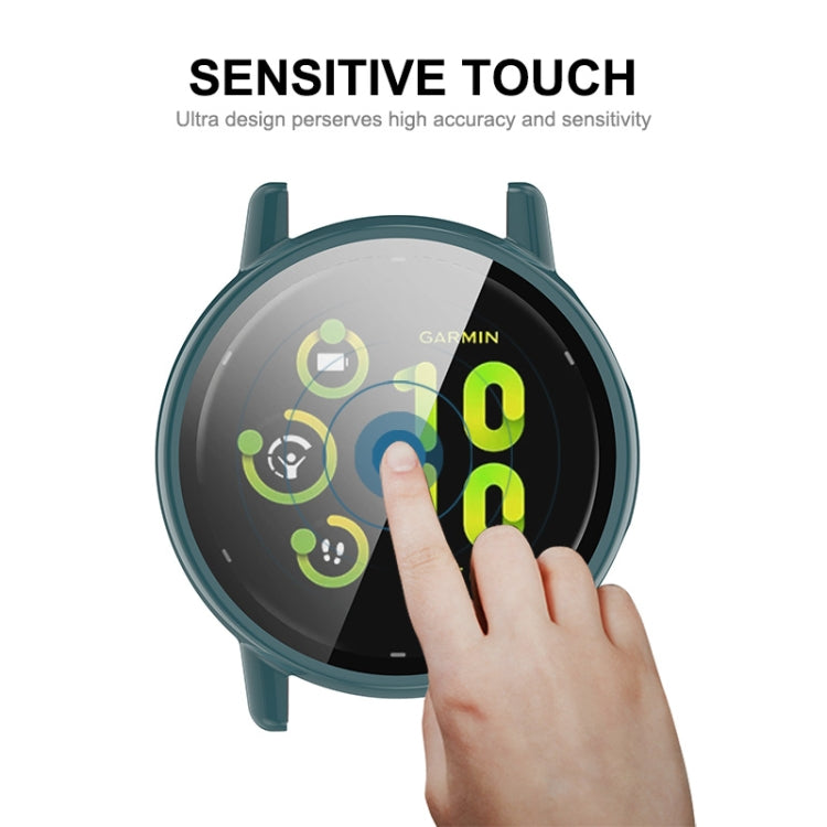 Compatible with Garmin Active 5 ENKAY Hat-Prince Full Coverage PC + Tempered Glass Film Integrated Watch Case(Ivory White)