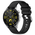 For Huawei Watch GT4 46mm 22mm Liquid Glossy Silver Buckle Silicone Watch Band(Black) - Watch Bands by PMC TechLife | Online Shopping South Africa | PMC TechLife | Buy Now Pay Later Mobicred