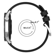 For Huawei Watch GT4 46mm 22mm Liquid Glossy Silver Buckle Silicone Watch Band(Black)