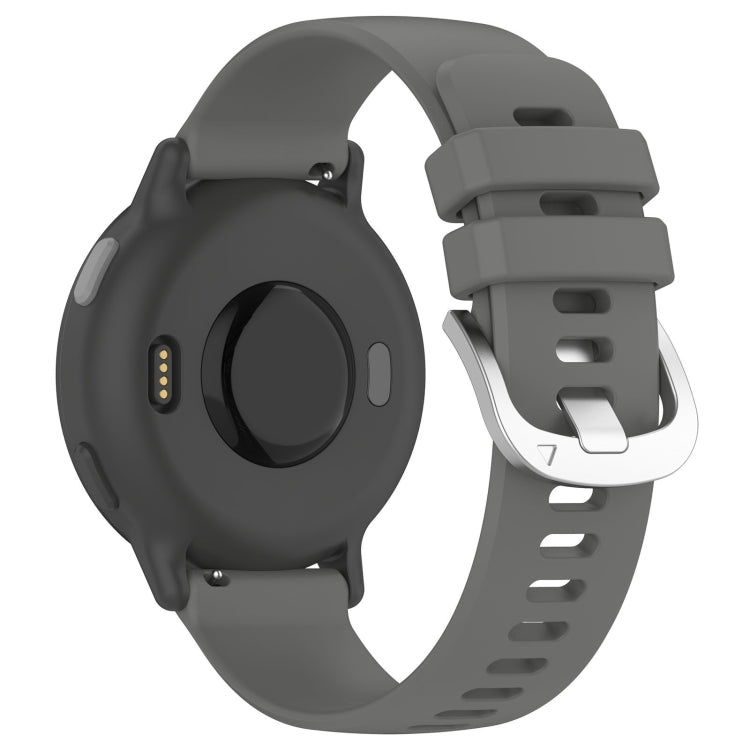 Compatible with Garmin Vivoactive 5 Liquid Glossy Silver Buckle Silicone Watch Band(Gray)