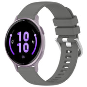 Compatible with Garmin Vivoactive 5 Liquid Glossy Silver Buckle Silicone Watch Band(Gray)