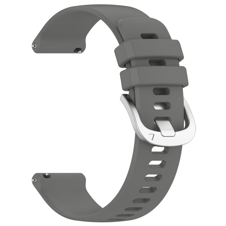 Compatible with Garmin Vivoactive 5 Liquid Glossy Silver Buckle Silicone Watch Band(Gray)