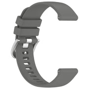 Compatible with Garmin Vivoactive 5 Liquid Glossy Silver Buckle Silicone Watch Band(Gray)