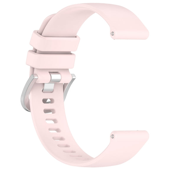 Compatible with Garmin Active5 Liquid Glossy Silver Buckle Silicone Watch Band(Pink)