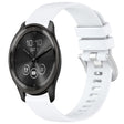 Compatible with Garmin VivoMove Trend Liquid Glossy Silver Buckle Silicone Watch Band(White) - free shipping - PMC TechLife - Order now!