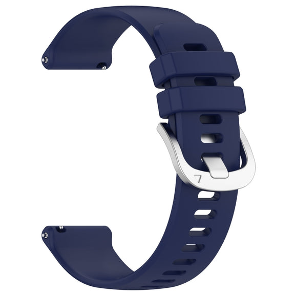 Compatible with Garmin Venu 2 Plus Liquid Glossy Silver Buckle Silicone Watch Band(Dark Blue)