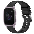 Compatible with Garmin Venu / Venu SQ Liquid Glossy Silver Buckle Silicone Watch Band(Black) - free shipping - PMC TechLife - Order now!