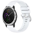 Compatible with Garmin Vivomove3 / Garminmove3 Liquid Glossy Silver Buckle Silicone Watch Band(White) - Watch Bands by PMC TechLife | Online Shopping South Africa | PMC TechLife | Buy Now Pay Later Mobicred