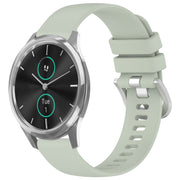 Compatible with Garmin VivoMove Luxe / Garminmove Luxe Liquid Glossy Silver Buckle Silicone Watch Band(Green)