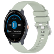Compatible with Garmin Vivoactive3 / 3 Music Liquid Glossy Silver Buckle Silicone Watch Band(Green)