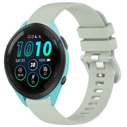 Compatible with Garmin Compatible witherunner 265S Liquid Glossy Silver Buckle Silicone Watch Band(Green)
