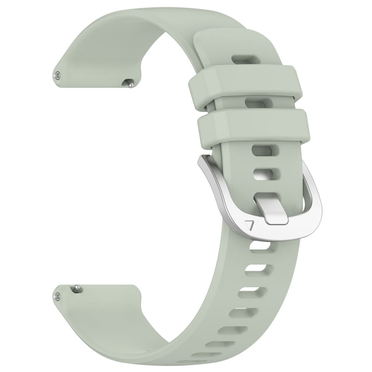 Compatible with Garmin Compatible witherunner 265S Liquid Glossy Silver Buckle Silicone Watch Band(Green)