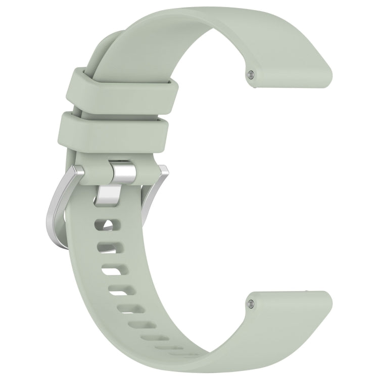 Compatible with Garmin Compatible witherunner 265S Liquid Glossy Silver Buckle Silicone Watch Band(Green)
