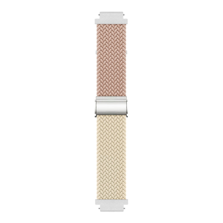 For Huawei Watch GT4 41mm Integrated Buckle Braided Nylon Watch Band(Milk Tea+Starlight)