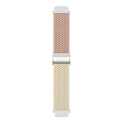 For Huawei Watch GT4 41mm Integrated Buckle Braided Nylon Watch Band(Milk Tea+Starlight)