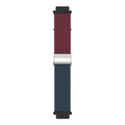 For Huawei Watch GT4 41mm Integrated Buckle Braided Nylon Watch Band(Wine Red+Deep Blue)