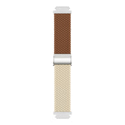 For Huawei Watch GT4 41mm Integrated Buckle Braided Nylon Watch Band(Brown+Starlight)