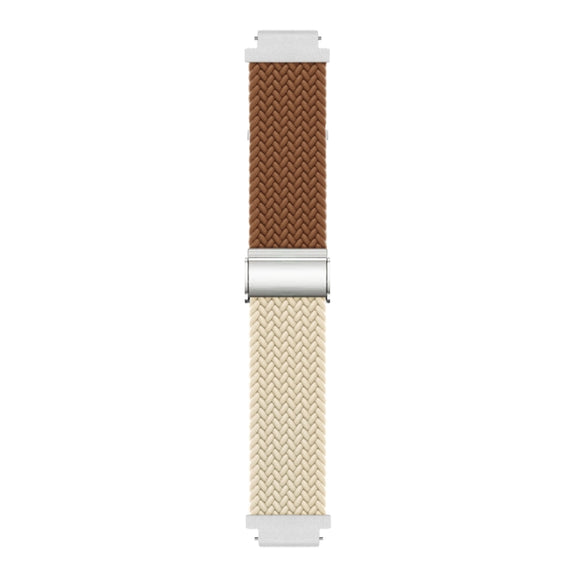 For Huawei Watch GT4 41mm Integrated Buckle Braided Nylon Watch Band(Brown+Starlight)