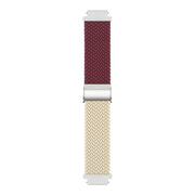 For Huawei Watch GT4 41mm Integrated Buckle Braided Nylon Watch Band(Wine Red+Starlight)