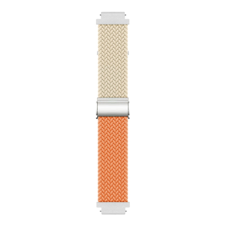 For Huawei Watch GT4 41mm Integrated Buckle Braided Nylon Watch Band(Starlight+Orange)