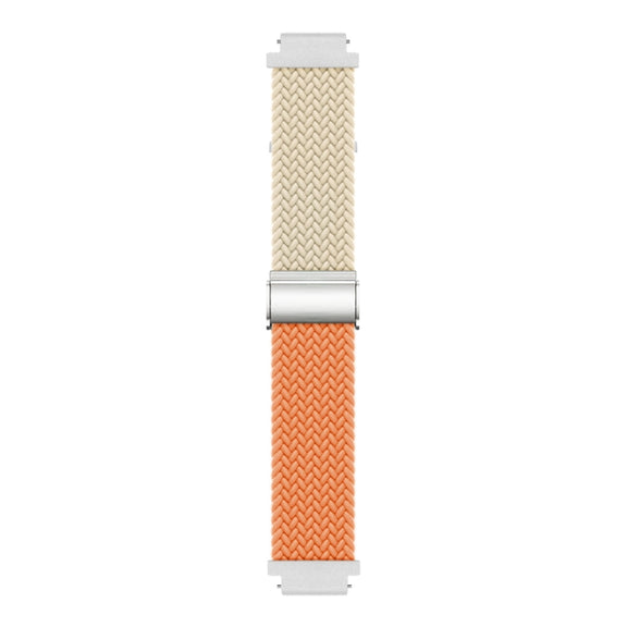 For Huawei Watch GT4 41mm Integrated Buckle Braided Nylon Watch Band(Starlight+Orange)