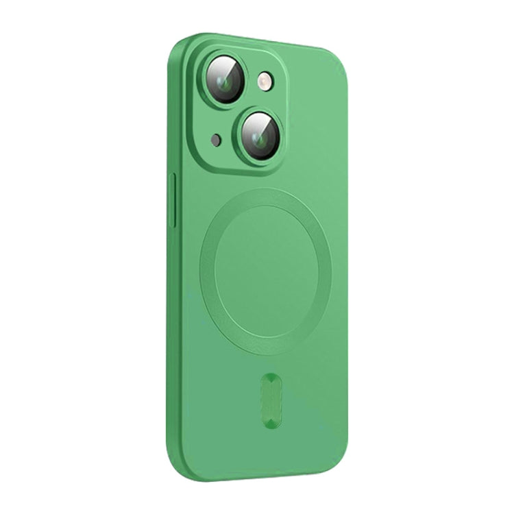 For iPhone 15 ENKAY MagSafe Matte TPU Phone Case with Lens Film(Green)