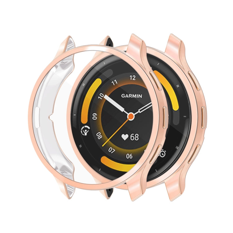 Compatible with Garmin Venu 3S ENKAY Hat-Prince Full Coverage Electroplated TPU Watch Case with Screen Protection(Rose Gold)