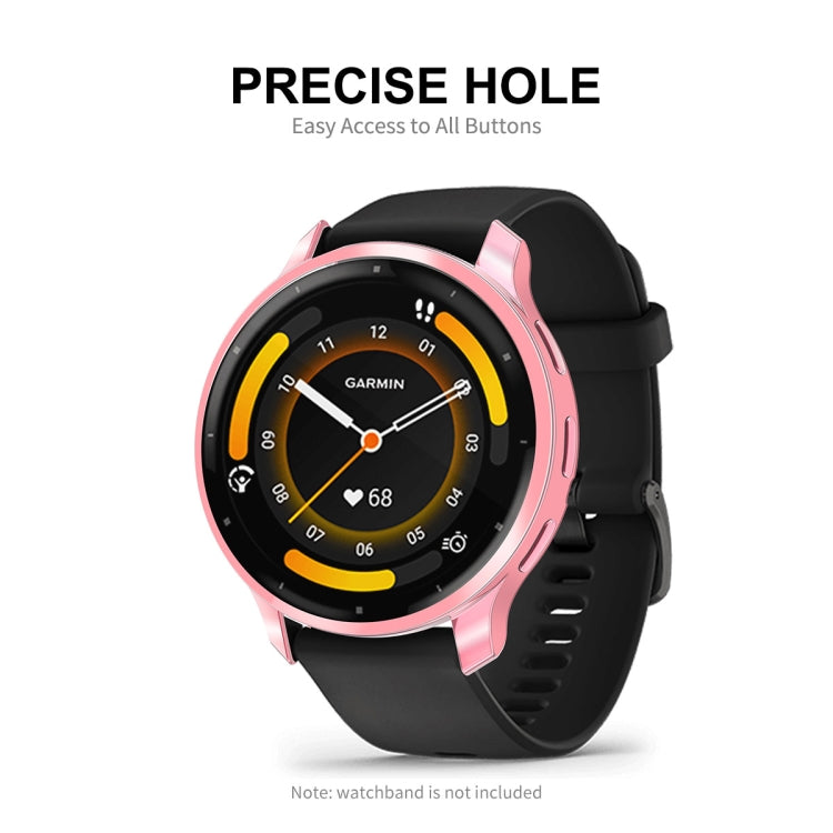 Compatible with Garmin Venu 3S ENKAY Hat-Prince Full Coverage Electroplated TPU Watch Case with Screen Protection(Rose Gold)