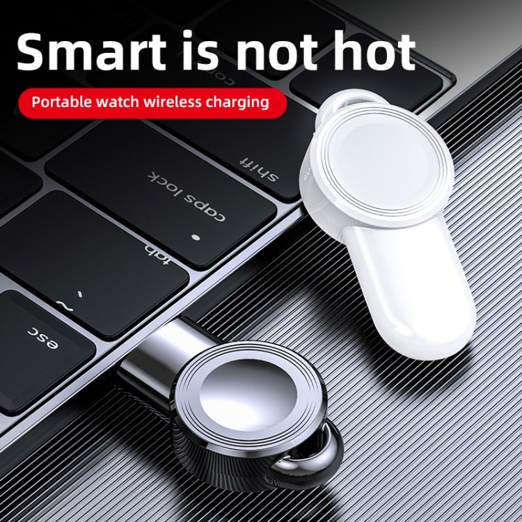 For Apple Watch Aluminum USB Watch Wireless Charger(Black)