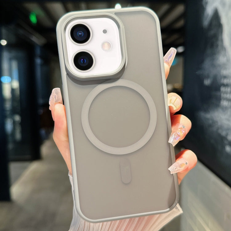 For iPhone 11 Transparent TPU Hybrid PC Magsafe Phone Case(Grey)