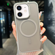 For iPhone 11 Transparent TPU Hybrid PC Magsafe Phone Case(Grey)