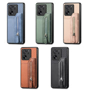 For Xiaomi 13T / 13T Pro Carbon Fiber Flip Zipper Wallet Phone Case(Black)