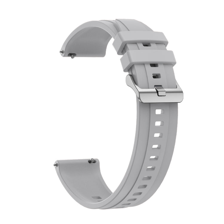 For Huawei Watch GT4 41mm Tire Pattern Silver Buckle Silicone Watch Band(Light Gray)