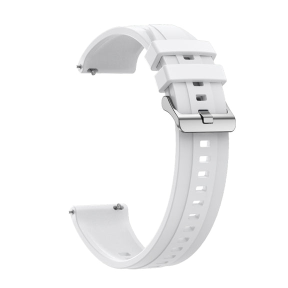 For Huawei Watch GT4 46mm Tire Pattern Silver Buckle Silicone Watch Band(White)