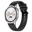For Huawei Watch GT4 46mm Tire Pattern Silver Buckle Silicone Watch Band(Black) - Watch Bands by PMC TechLife | Online Shopping South Africa | PMC TechLife