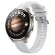 For Huawei Watch 4 Tire Pattern Silver Buckle Silicone Watch Band(White) - Watch Bands by PMC TechLife | Online Shopping South Africa | PMC TechLife