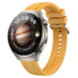 For Huawei Watch 4 Tire Pattern Silver Buckle Silicone Watch Band(Yellow) - Watch Bands by PMC TechLife | Online Shopping South Africa | PMC TechLife
