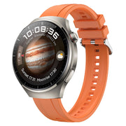 For Huawei Watch 4 Tire Pattern Silver Buckle Silicone Watch Band(Orange)