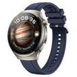 For Huawei Watch 4 Tire Pattern Silver Buckle Silicone Watch Band(Midnight Blue) - Watch Bands by PMC TechLife | Online Shopping South Africa | PMC TechLife