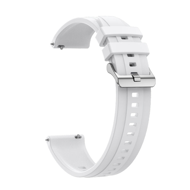 For Huawei Watch 4 Pro Tire Pattern Silver Buckle Silicone Watch Band(White)