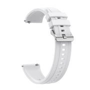 For Huawei Watch 4 Pro Tire Pattern Silver Buckle Silicone Watch Band(White)