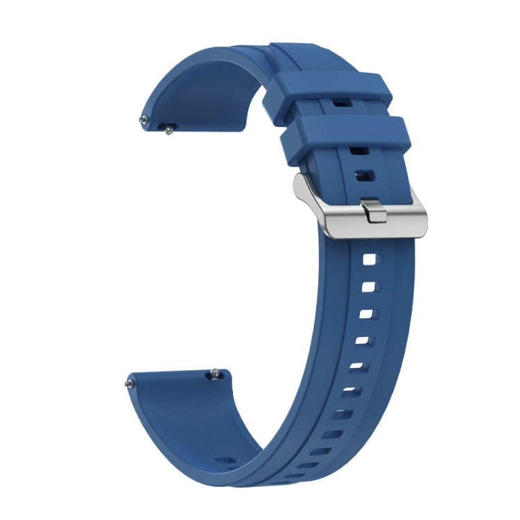 For Huawei Watch 4 Pro Tire Pattern Silver Buckle Silicone Watch Band(Blue)