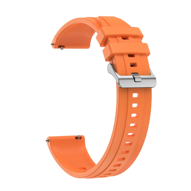For Huawei Watch 4 Pro Tire Pattern Silver Buckle Silicone Watch Band(Orange)